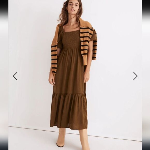 Madewell Quilted Tiered Midi Dress - Picture 11 of 12